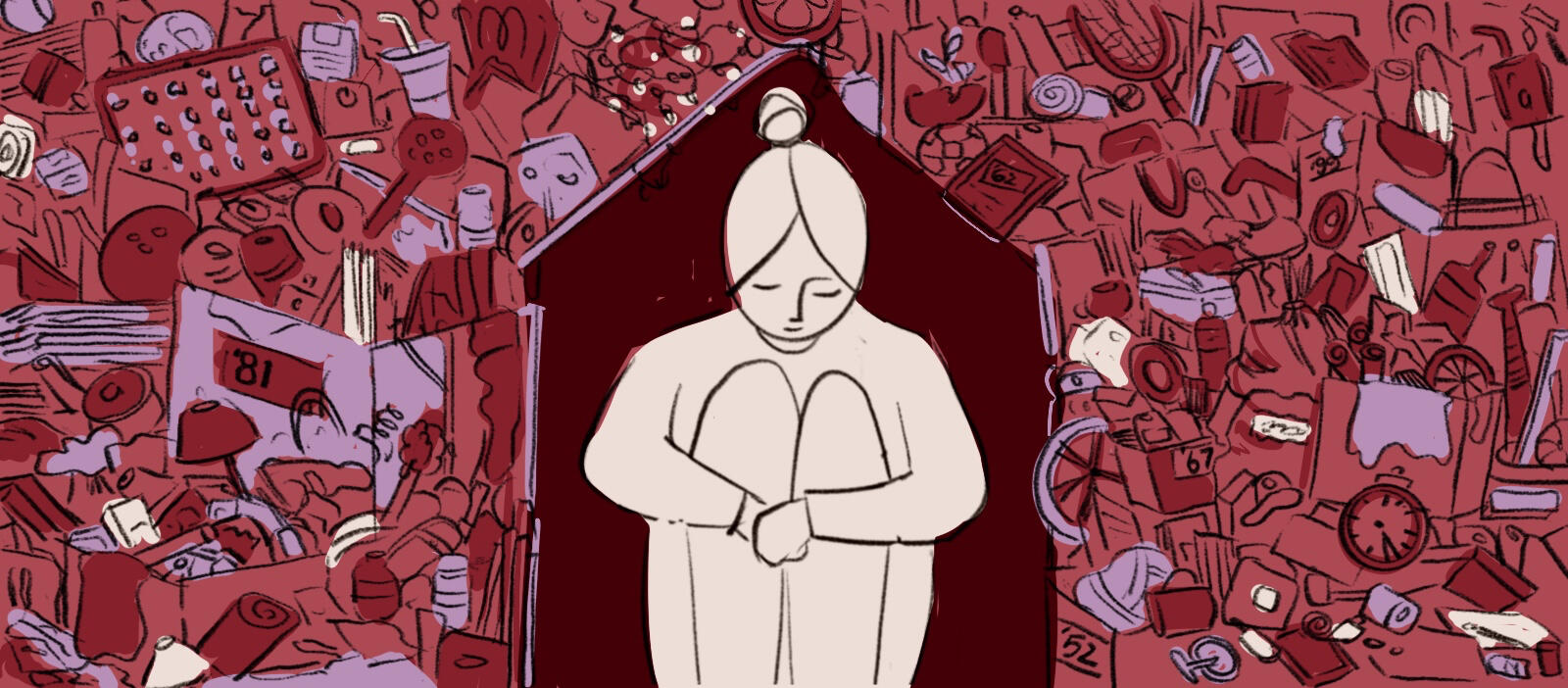 Editorial Illustration for Hyphen Online about hoarding