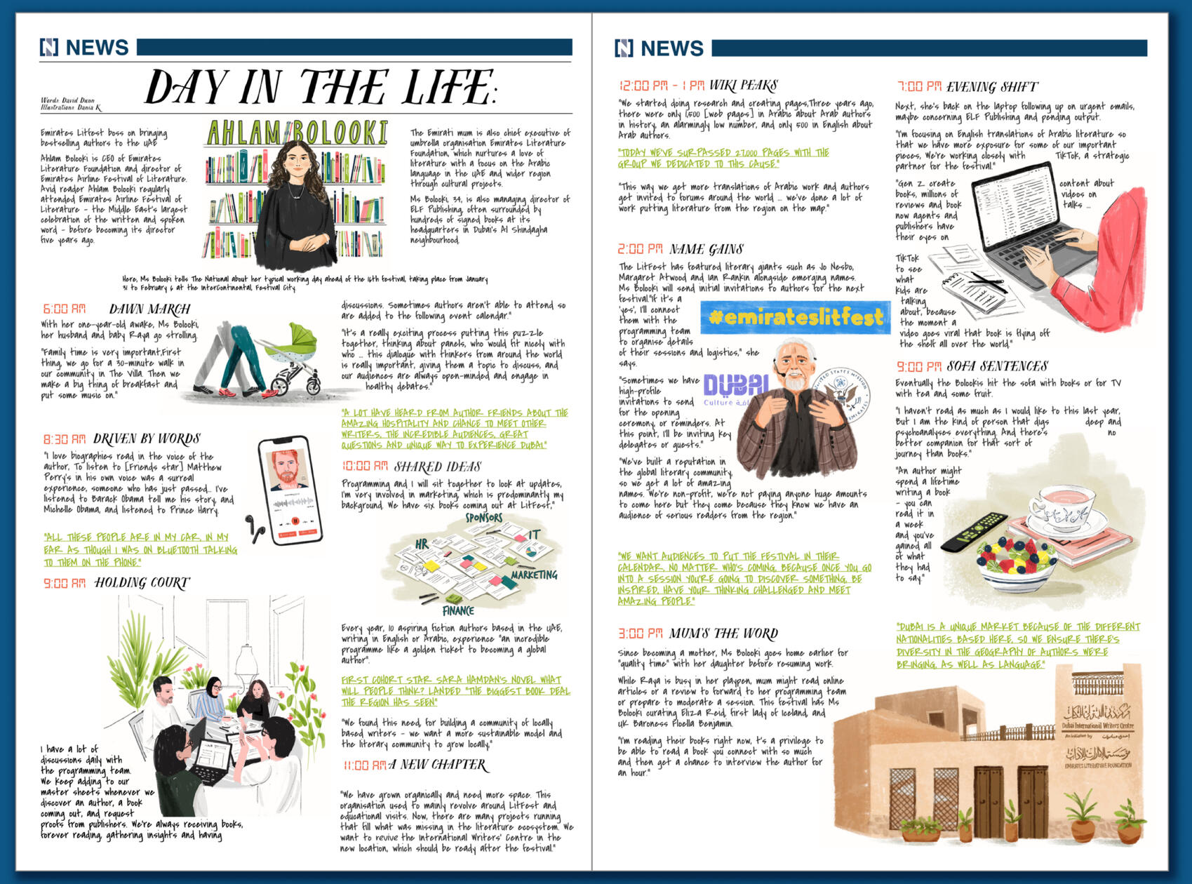 Illustrated ‘Day in the Life’ series. The National.ae